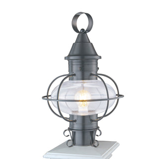 Classic Onion Outdoor Post Lantern - Gun Metal With Clear Glass