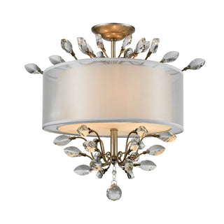 Asbury 19'' Wide 3-Light Semi Flush Mount - Aged Silver