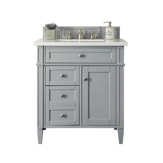 30 Inch Brittany Freestanding Vanity in Urban Gray / Eternal Jasmine Pearl Top