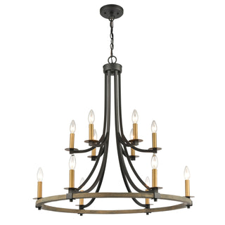 Woodbridge 32'' Wide 12-Light Chandeliers - Matte Black