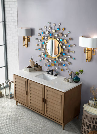 72 Inch Portland Freestanding Vanity in Whitewashed Walnut / Carrara White Top