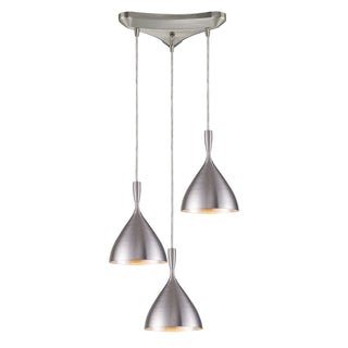 Spun Aluminum 10'' Wide 3-Light Pendant - Aluminum