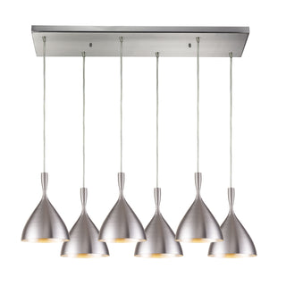 Spun Aluminum 30'' Wide 6-Light Pendant - Aluminum