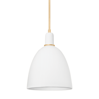 COPAKE Pendant with VINTAGE GOLD LEAF/MATTE IVORY CERAMIC Finish