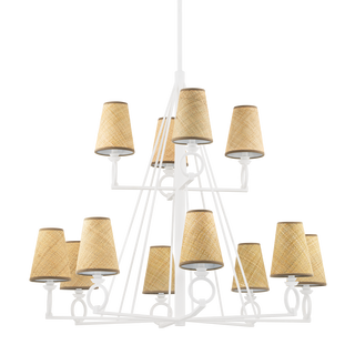 Pendelton Chandelier with White Plaster Finish