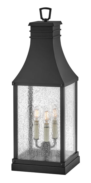 Beacon Hill Large Pier Mount Lantern In Black Finish