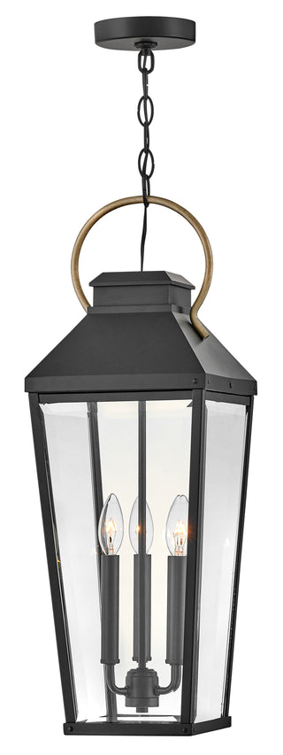 Dawson Large Hanging Lantern In Black Finish