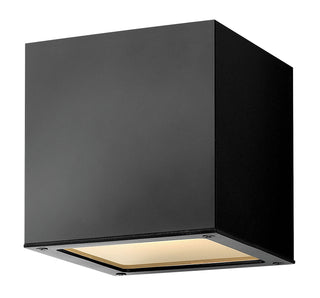 Kube Extra Small Down Light Wall Mount Lantern In Black Finish