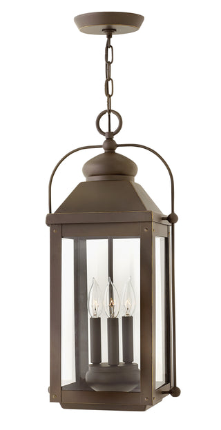 Anchorage Large Hanging Lantern In Light Bronze Finish
