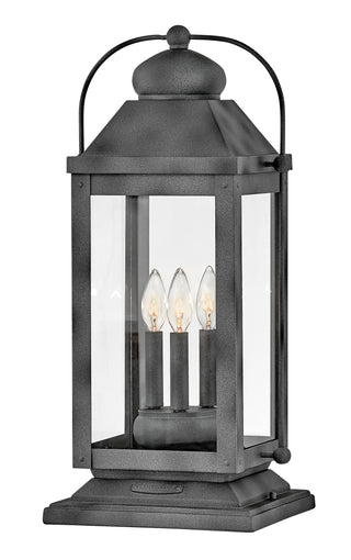 Anchorage Large Pier Mount Lantern 12v In Black Finish