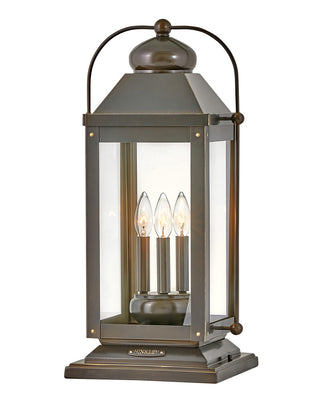 Anchorage Large Pier Mount Lantern In Light Bronze Finish