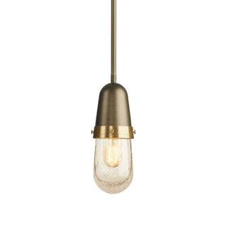 Fizz Mini Pendant Dark Smoke / Brass / Clear Bubble Glass (YG)