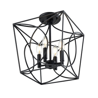 Tracy 4-Light Semi-Flush Ceiling Mount Matte Black