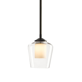 Simple Mini Pendant Dark Smoke / Clear Glass with Opal Diffuser (ZU)