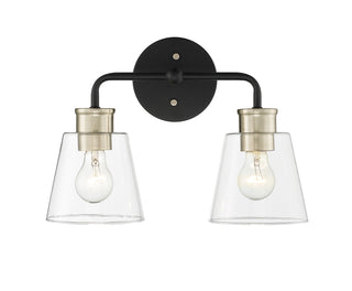 Cameron 2-Light Vanity Matte Black Modern Gold