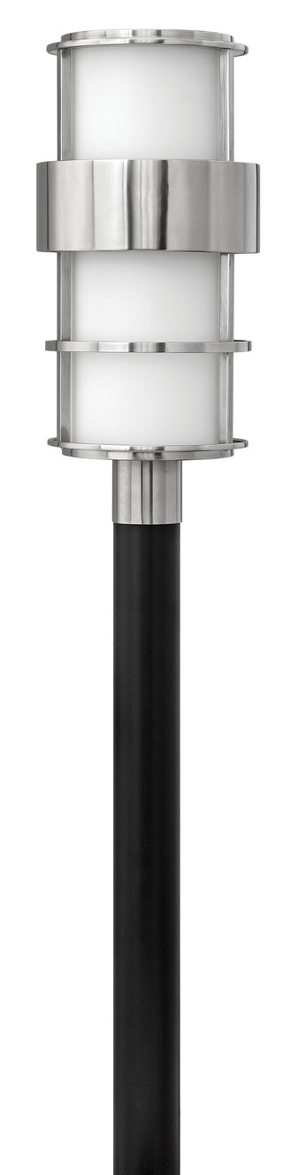 Saturn Large Post Mount Lantern in Stainless Steel