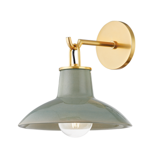 POTTERSVILLE Wall Sconce with Aged Brass/Ceramic Moss Crackle Finish