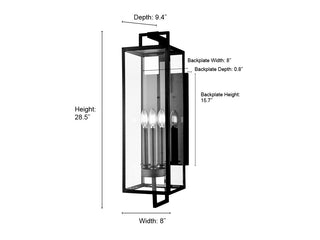 Lamont 3-Light Outdoor Wall Sconce Textured Black