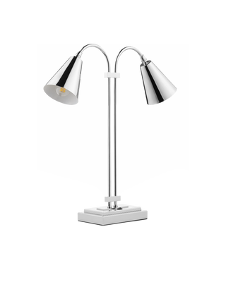 Symmetry Nickel Double Desk Lamp