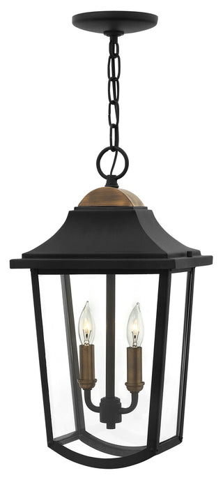 Burton Medium Hanging Lantern In Black Finish