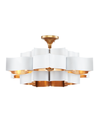 Grand Lotus Large White Chandelier