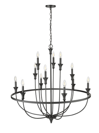 Emery 12-Light Chandelier Ceiling Light Matte Black