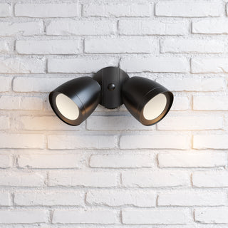 4.25" High 2-Light LED Outdoor Security Flood Light - Powder Coated Black
