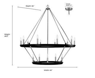 Carruth 15-Light Chandelier Ceiling Light Matte Black / Modern Gold