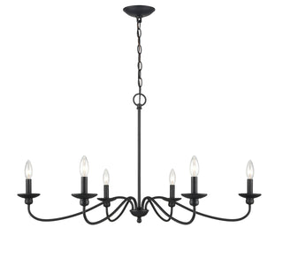 Delvona 6-Light Chandelier Ceiling Light Matte Black