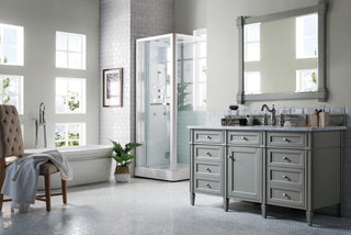 60 Inch Brittany Freestanding Vanity in Urban Gray / Carrara White Top