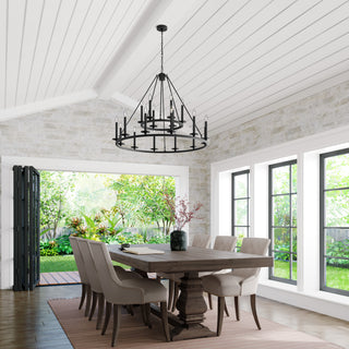 Florence 18-Light Chandelier Ceiling Light Matte Black
