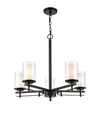 Huderson 5-Light Chandelier Ceiling Light Matte Black