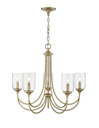 Waddingham 5-Light Chandelier Ceiling Light Vintage Brass