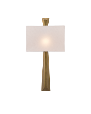 Arno Brass Wall Sconce, White Shade