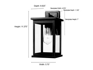 Bowton II 1-Light Outdoor Wall Sconce Powder Coated Black