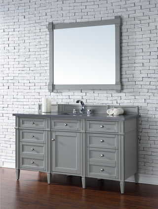 60 Inch Brittany Freestanding Vanity in Urban Gray / Charcoal Soapstone Top