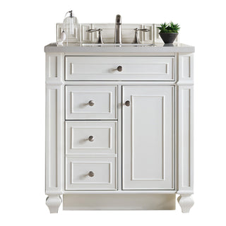 30 Inch Bristol Freestanding Vanity in Bright White / Eternal Jasmine Pearl Top