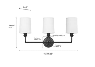 Leena 3-Light Vanity Polished Nickel