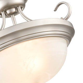 2-Light Semi-Flush Ceiling Mount Satin Nickel