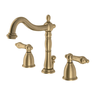 Heritage Widespread Bathroom Faucet in Brushed Brass
