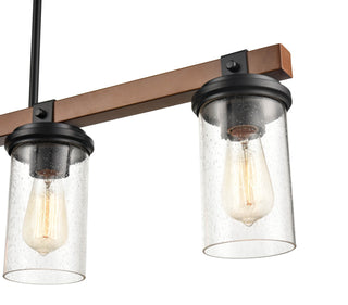 Taos 4-Light Island Matte Black/Wood Grain