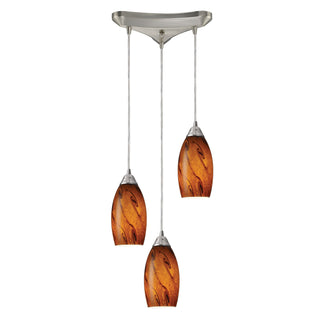 Galaxy 10'' Wide 3-Light Pendant - Satin Nickel