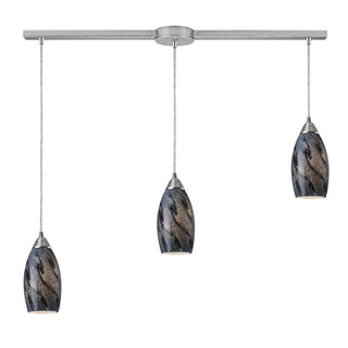 Galaxy 36'' Wide 3-Light Pendant - Satin Nickel