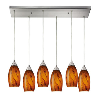 Galaxy 30'' Wide 6-Light Pendant - Satin Nickel