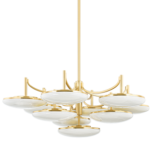 BREGMAN Chandelier with Aged Brass Finish