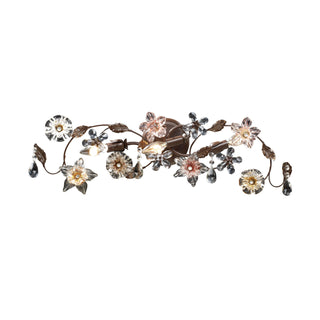 Cristallo Fiore 30'' Wide 3-Light Vanity Light - Deep Rust