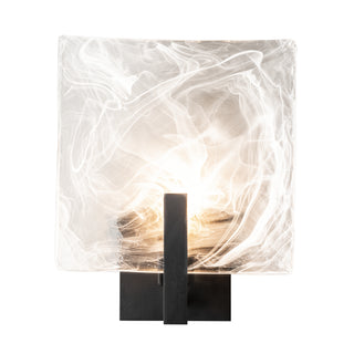 Arc Large 1-Light Bath Sconce Black / White Swirl Glass (YR)