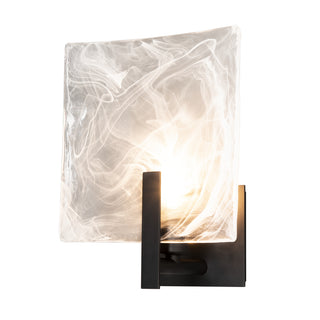 Arc Large 1-Light Bath Sconce Black / White Swirl Glass (YR)