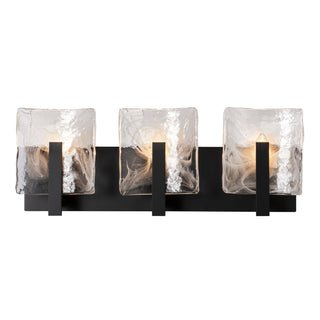 Arc 3-Light Bath Sconce Black / White Swirl Glass (YR)