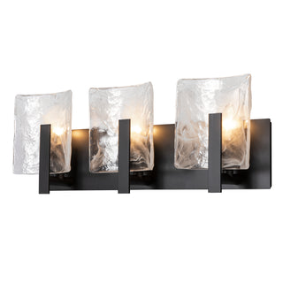 Arc 3-Light Bath Sconce Black / White Swirl Glass (YR)